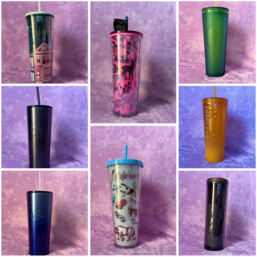 Starbucks Tumbler Set in Pink, Blue, and Gold